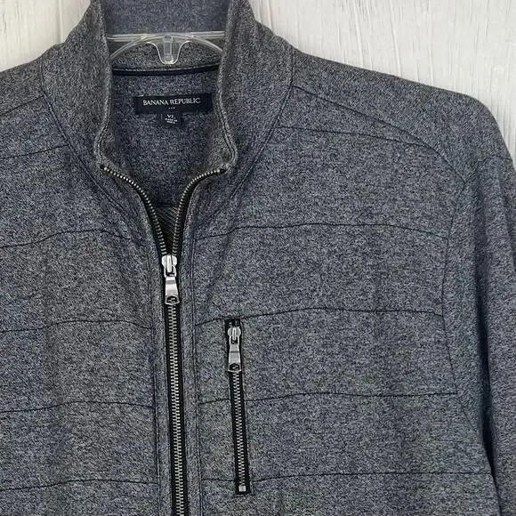 Banana republic lightweight jacket men’s XL full zip sweatshirt type mock collar - Picture 3 of 5